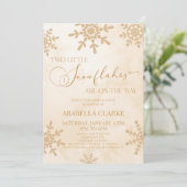 2つの小さな雪の結晶の冬双生児の赤ちゃんシャワー 招待状 (スタンド正面)