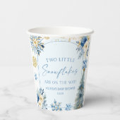 2つの小さな雪の結晶の冬双生児の赤ちゃんシャワー 紙コップ (裏面)