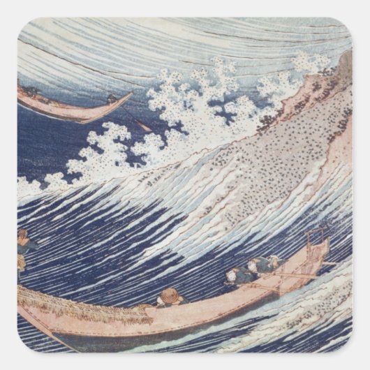 2つの小さな魚釣りボートを海に スクエアシール (正面)