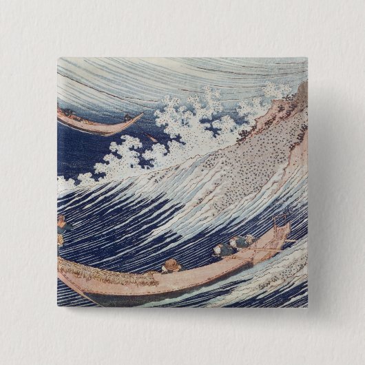 2つの小さな魚釣りボートオンザシー 缶バッジ (正面)