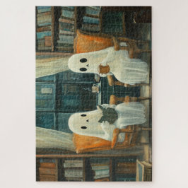 2つの居心地の読良い幽霊のライブラリ ジグソーパズル