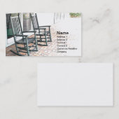 2つの屋外の黒い木製のロッキングチェア 名刺 (正面/裏面)