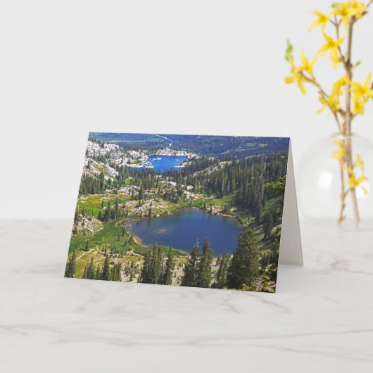 2つの山の湖、ユタ公園、グリーティン空白のグ カード (黄色い花)