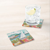 2つの帆船 スクエアペーパーコースター (インサイチュ)