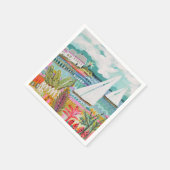 2つの帆船 スタンダードカクテルナプキン (角)