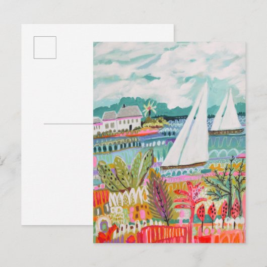 2つの帆船 ポストカード (正面/裏面)