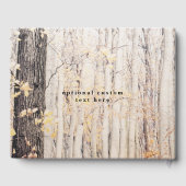 2つの恋人が木を彫った秋フォレ結婚スト ゲストブック (裏面)