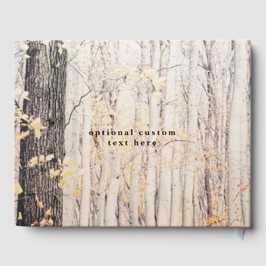 2つの恋人が木を彫った秋フォレ結婚スト ゲストブック (裏面)