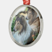 2つの悲しいラフな色 メタルオーナメント (左)