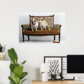 2つの愛するブルドッグ ポスター (ホームオフィス)