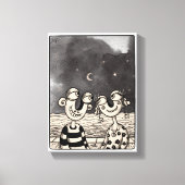 2つの愛のインク絵画の キャンバスプリント (正面)