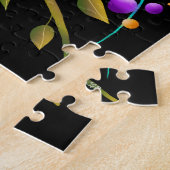 2つの愛の鳥のハート花バレンタインデイカラー ジグソーパズル (側面)