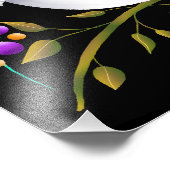 2つの愛の鳥のハート花バレンタインデイカラー フォトプリント            (角)