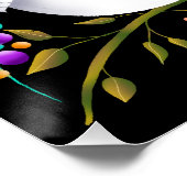 2つの愛の鳥のハート花バレンタインデイカラー ポスター (コーナー)