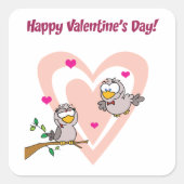 2つの愛の鳥 スクエアシール (正面)