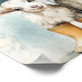 2つの愛らしいベビーヤギが雨の日に ポスター (角)