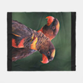 2つの愛カスタムするパートナー画像の黒い背景 フリースブランケット (正面(横))