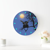 2つの愛好家の猫の丸い壁の時計 ラージ壁時計 (ホーム)