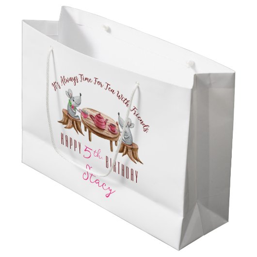 2つの抱き枕用カスタムの紅茶 – 大、光沢 ラージペーパーバッグ (正面アングル)