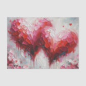 2つの抽象芸術ハート絵を描のバレンタインデクページ 薄葉紙 (正面)