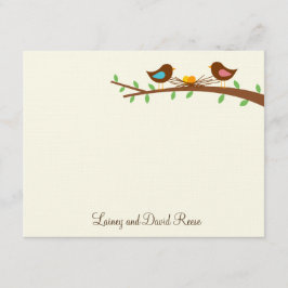 2つの新しい卵のフラットサンキューカード サンキューカード