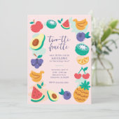 2つの果物フルーツセカンドバースデーパーティー 招待状 (スタンド正面)