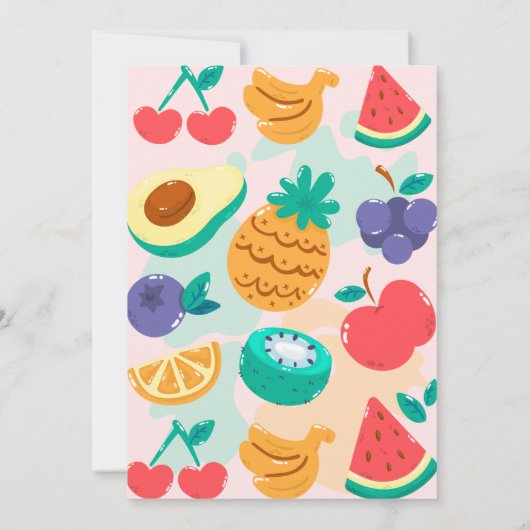 2つの果物フルーツセカンドバースデーパーティー 招待状 (裏面)