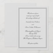 2つの枠線とスクリプトテキストが付いたエレガントな招待状 招待状 (正面/裏面)