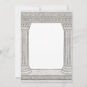 2つの柱がある庭でのトーガ誕生日パーティーの招待状 招待状 (裏面)