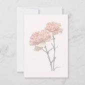 2つの桃とピンクのカーネーション 出欠カード (裏面)