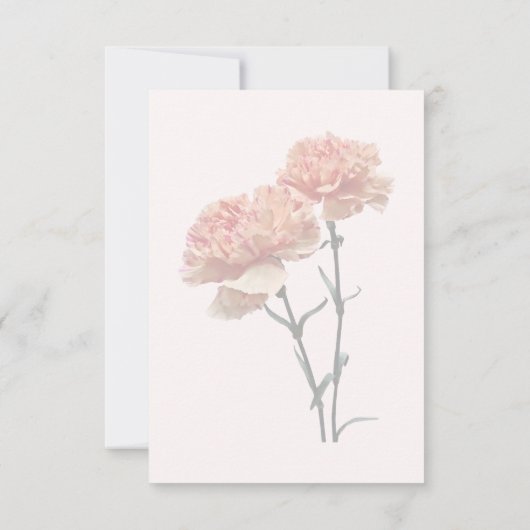 2つの桃とピンクのカーネーション 出欠カード (裏面)