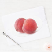 2つの桃 楕円形シール (封筒)