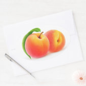 2つの桃 楕円形シール (封筒)