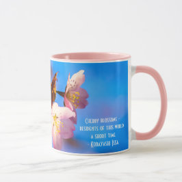 2つの桜の花オンブルー マグカップ