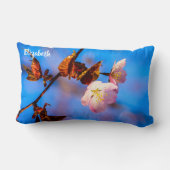 2つの桜の花オンブルー ランバークッション (裏面)