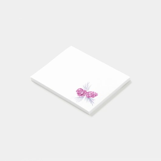 2つの梅の松のコーンスケッチアートそれをノートに投稿 ポストイット (アングル)