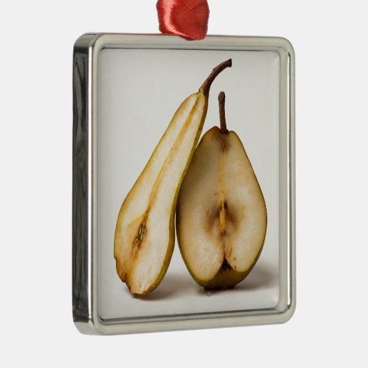 2つの梨の半分 – 私の甘いと完璧な半分 メタルオーナメント (右)