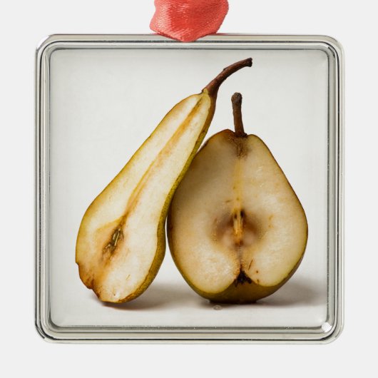 2つの梨の半分 – 私の甘いと完璧な半分 メタルオーナメント (正面)