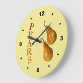 2つの梨～植物時計～キッチン～任意の色 ラージ壁時計 (傾斜)