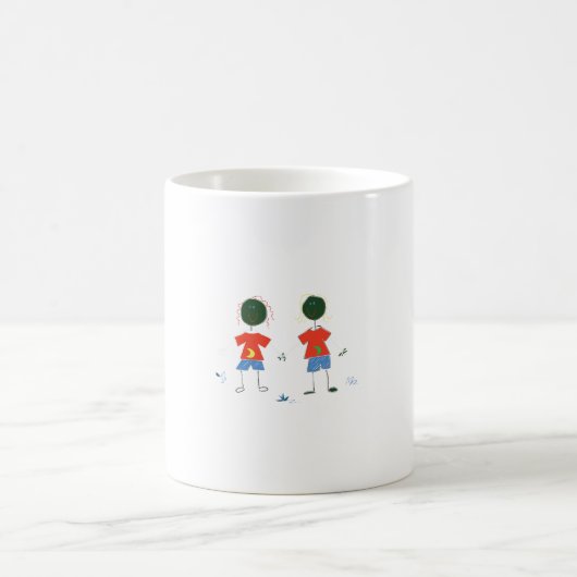 2つの棒の数字。 コーヒーマグカップ (中央)
