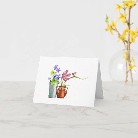 2つの植木鉢 カード (黄色い花)