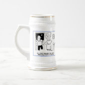 2つの楽しいビールテーマのキャラクター（名前入り）。 ビールジョッキ (左)