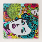 2つの様式化された女性顔ジグソーパズル ジグソーパズル (横)