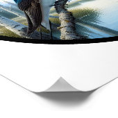 2つの止め木のツバメの円形の3D画像 ポスター (角)