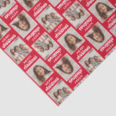 2つの正方形の写真とメリークリスマス – 赤い緑 薄葉紙 (詳細)