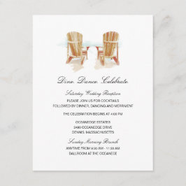 2つの水の色のアディロンドック結婚チェア 招待状