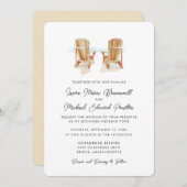 2つの水の色のアディロンドック結婚チェア 招待状 (正面/裏面)