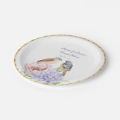 2つの水の色の松の鳥カップルのシャワー ペーパープレート (アングル)