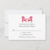 2つの水色アディロンドバックチェアRSVP 出欠カード (正面)