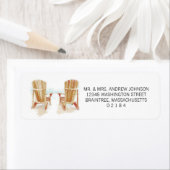 2つの水色アディロンドラックビーチチェア ラベル (インサイチュ)